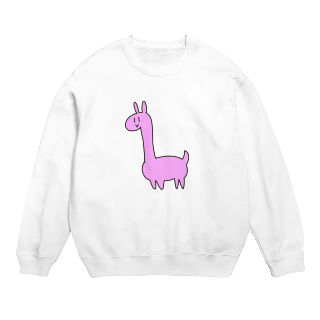 十織のお店の謎のピンク生き物 Crew Neck Sweatshirt