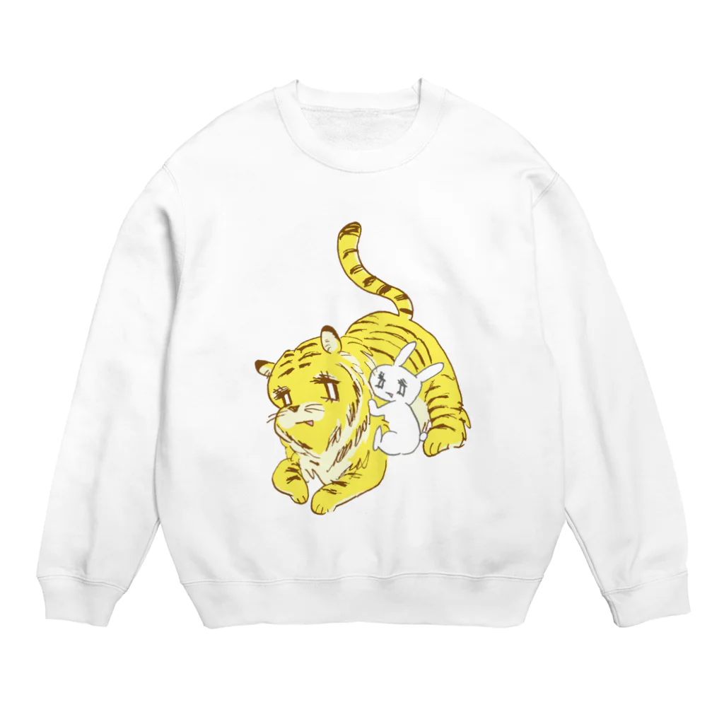 うさぎちゃんアイランドのトラちゃんとうさぎちゃん Crew Neck Sweatshirt