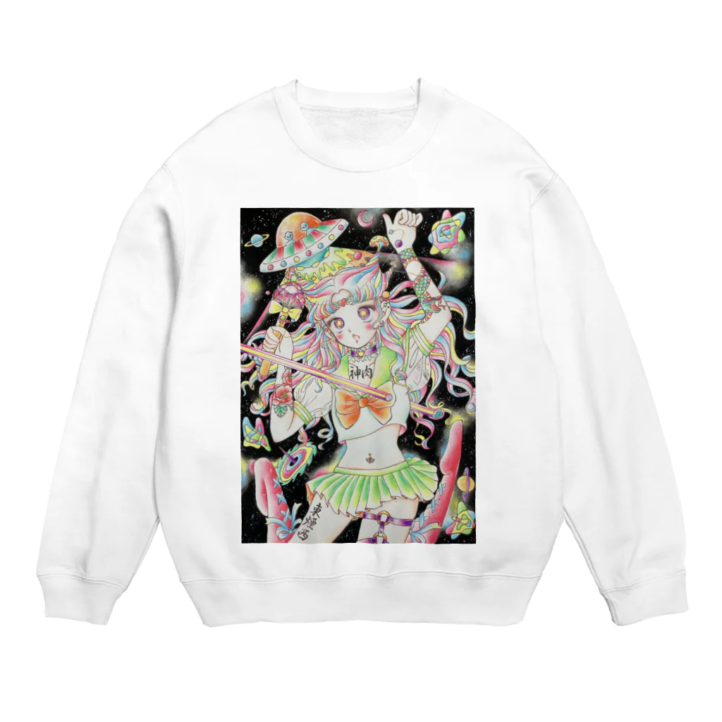 CalennabisのNimbin Shroomoon clothings  Crew Neck Sweatshirt