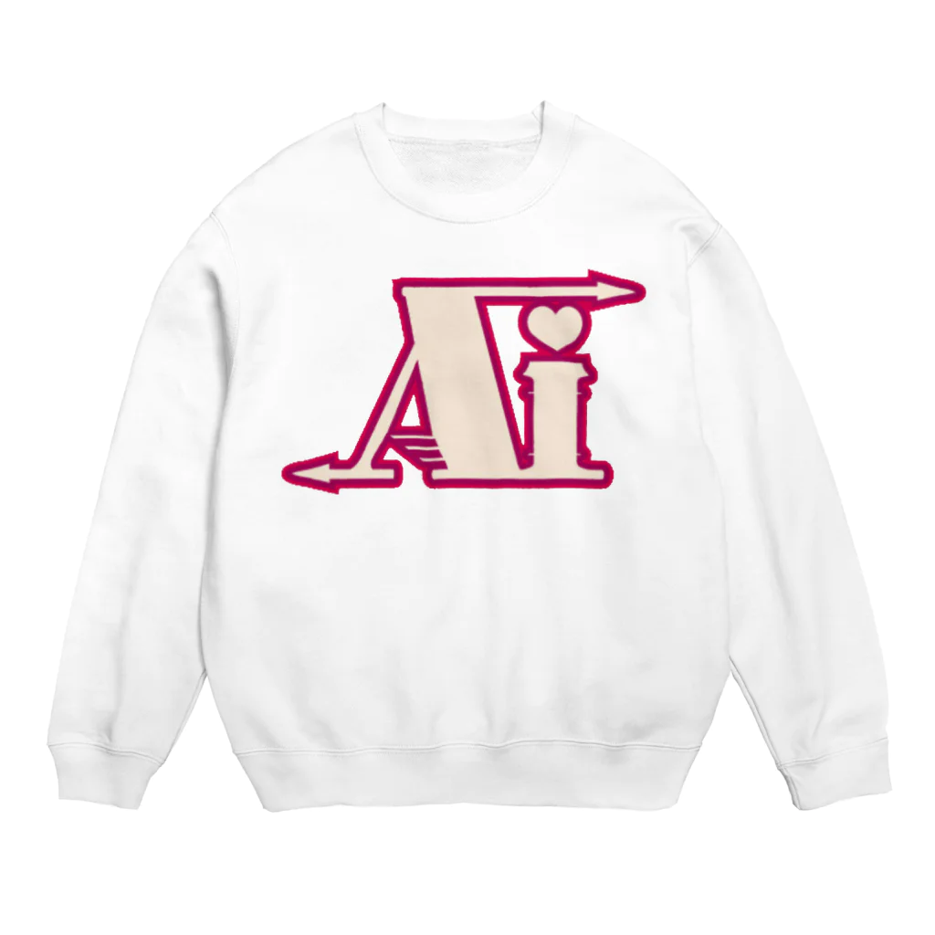 🤍一ノ瀬 彩 🐇⸒⸒ suzuri支店🤍の一ノ瀬彩:LOGO_AI_ピンク【英語略】 Crew Neck Sweatshirt