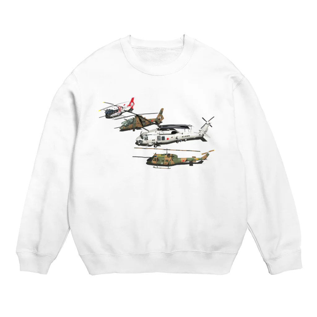 3DCGからのぉ～の4heli1 Crew Neck Sweatshirt