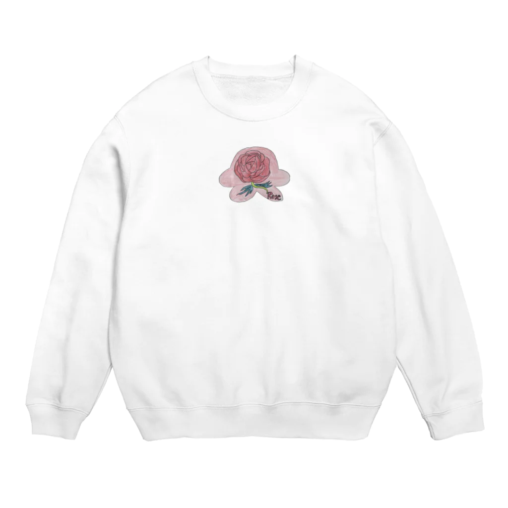 fashiondesignerの赤い薔薇 Crew Neck Sweatshirt