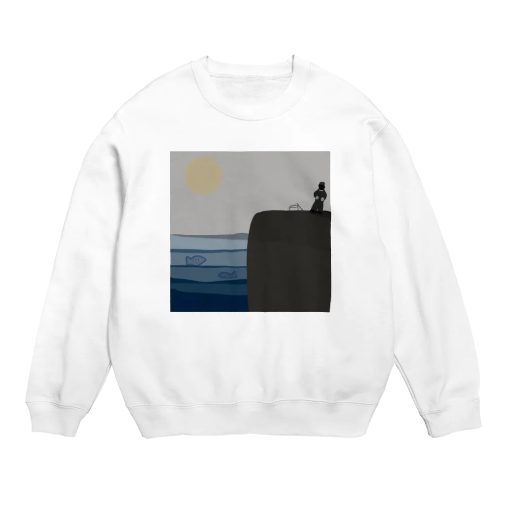 たまねこの釣りをする前 Crew Neck Sweatshirt