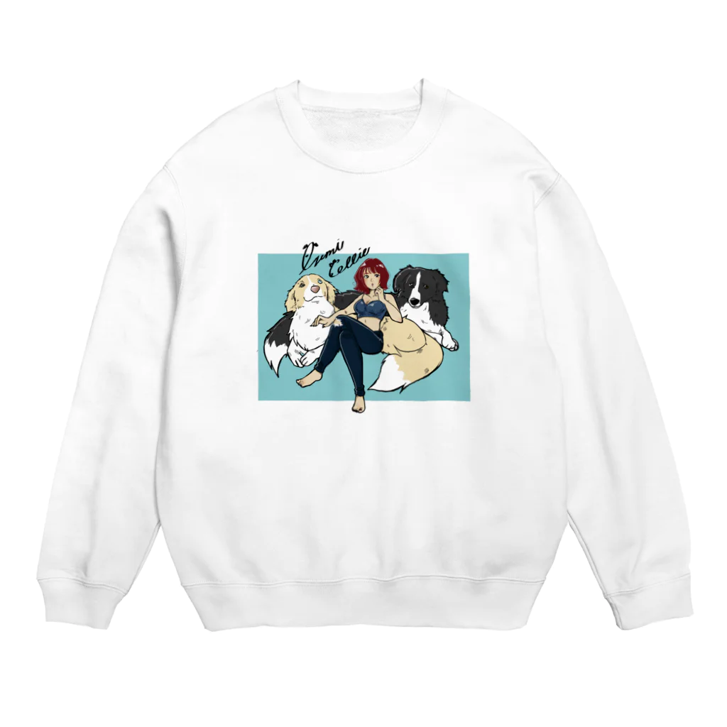 Izc❤︎の泉コリーと愛犬 Crew Neck Sweatshirt