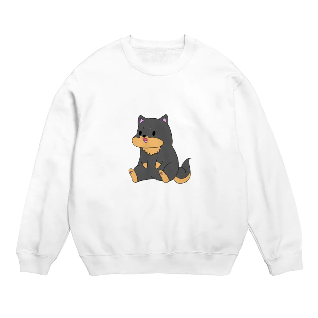 kurosiba0520のちょこんとおすわり黒柴 Crew Neck Sweatshirt