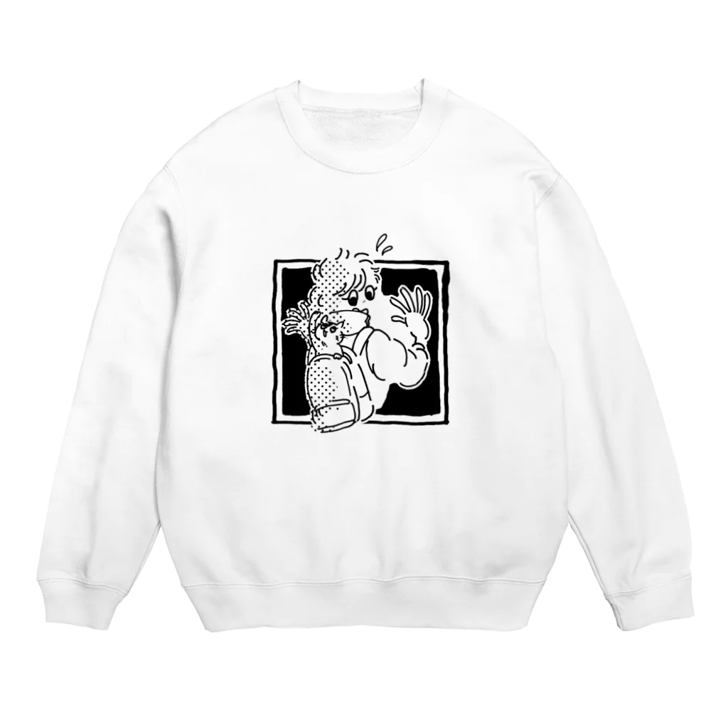 ふみふみ広場のびっくりねこ Crew Neck Sweatshirt