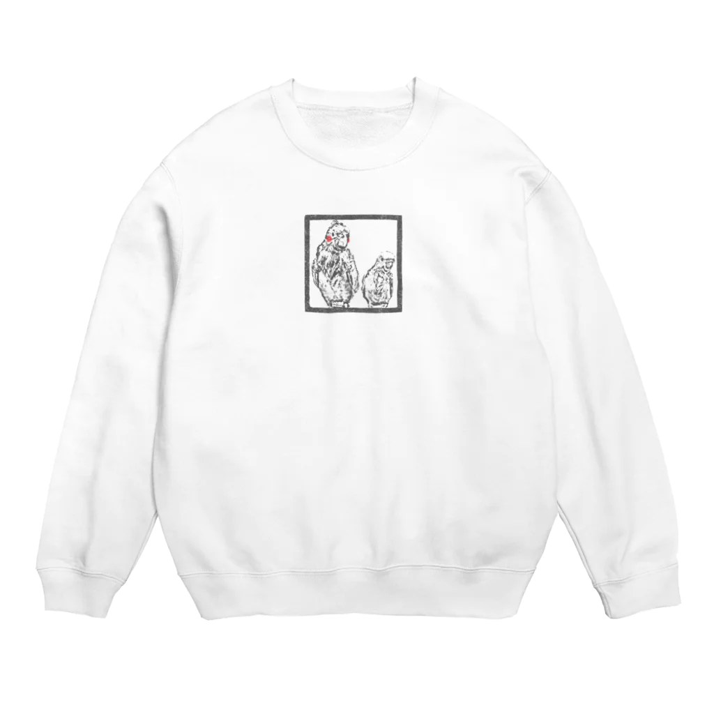 salliyのオカメくんとセキセイくん Crew Neck Sweatshirt