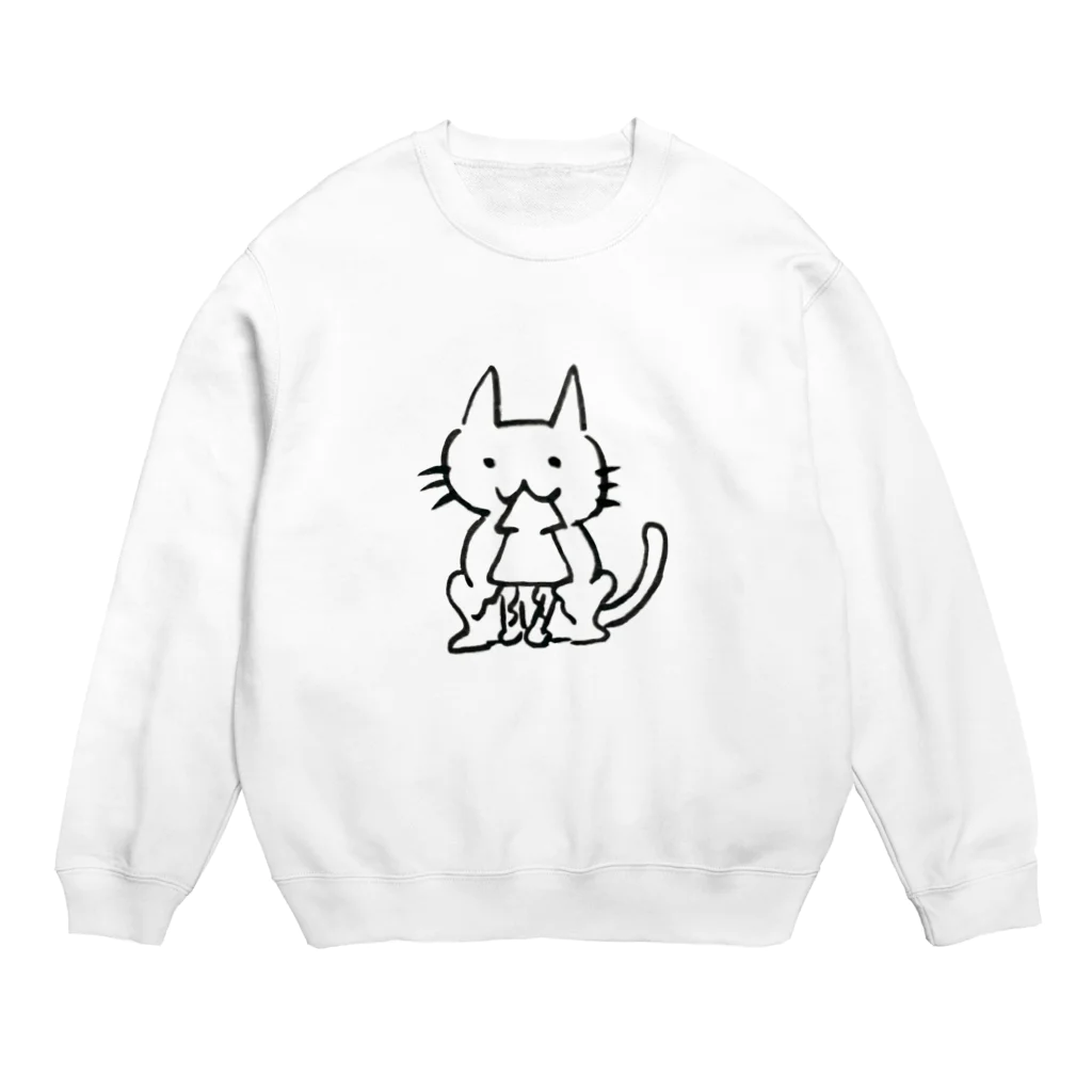 呑兵衛ぐっず。のスルメイカとねこ。 Crew Neck Sweatshirt