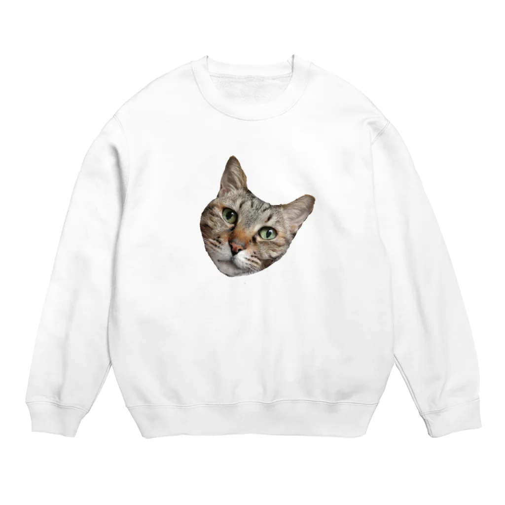 猫様online の猫様のお顔 Crew Neck Sweatshirt