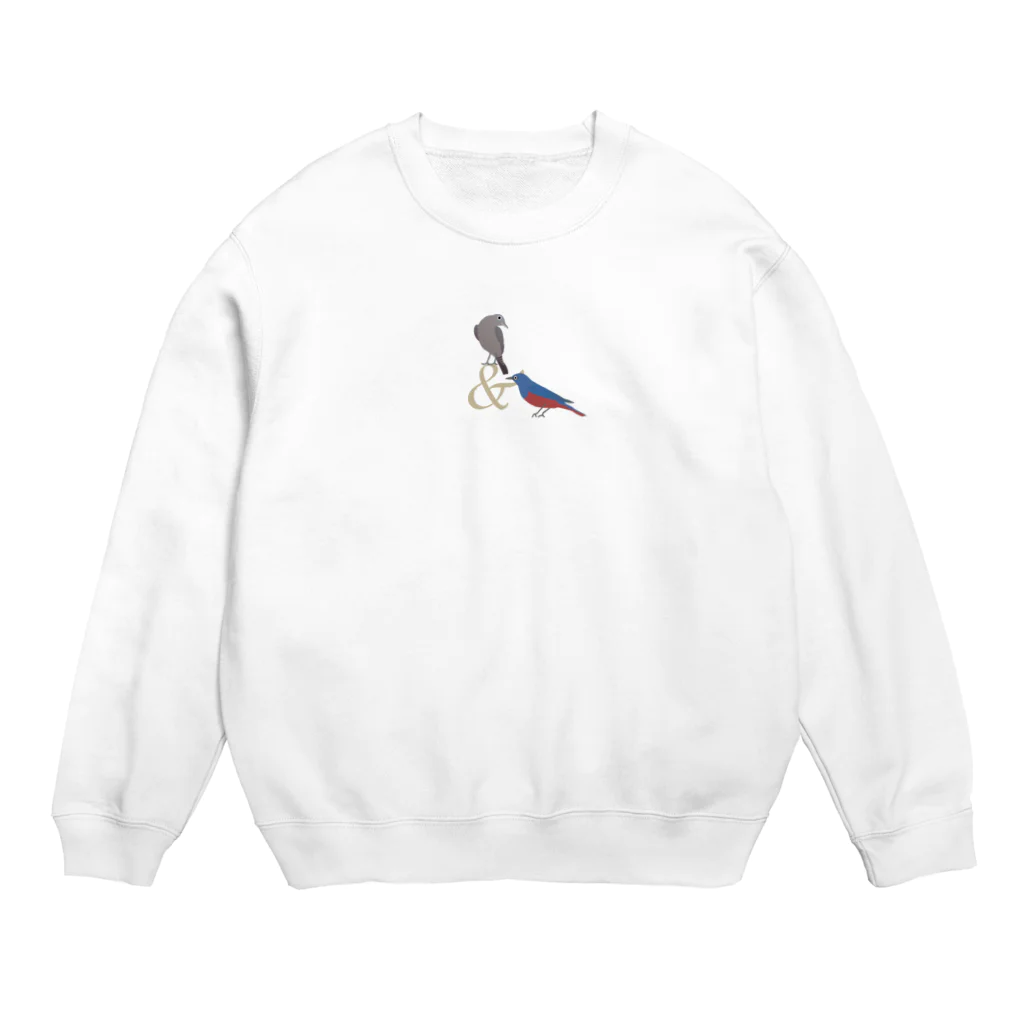 エダマメトイチ雑貨店のイソヒヨドリ いつも一緒  Crew Neck Sweatshirt