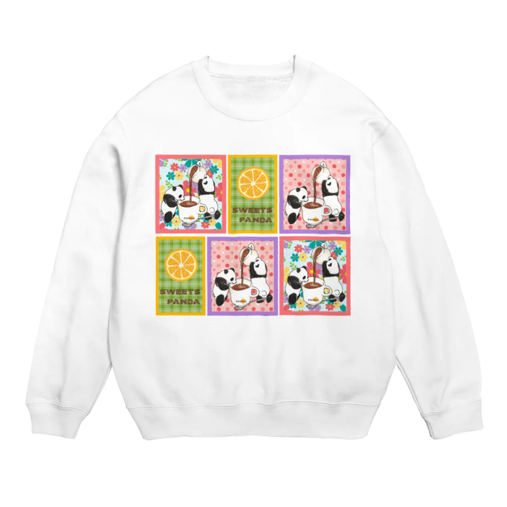 ちょらぷみのチョコレートぱんだ　スイーツパンダ　昭和レトロ　ポップ Crew Neck Sweatshirt