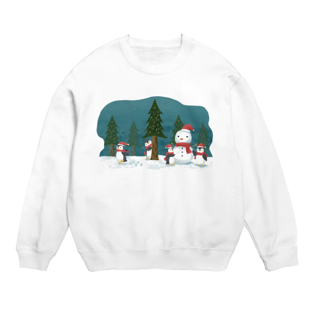 SOMALY【SUZURI店】のぺんぎん達のクリスマス Crew Neck Sweatshirt