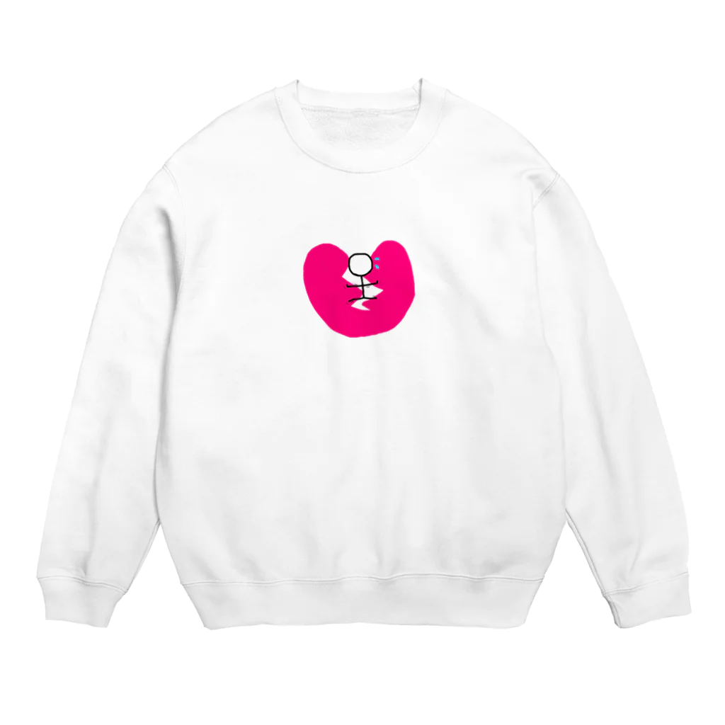 もつれ毛のどうして止めるの棒人間くん Crew Neck Sweatshirt