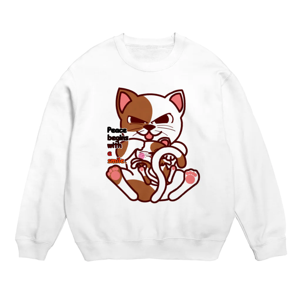 オリジナルデザインTシャツ　SMOKIN'のsmileCat Crew Neck Sweatshirt