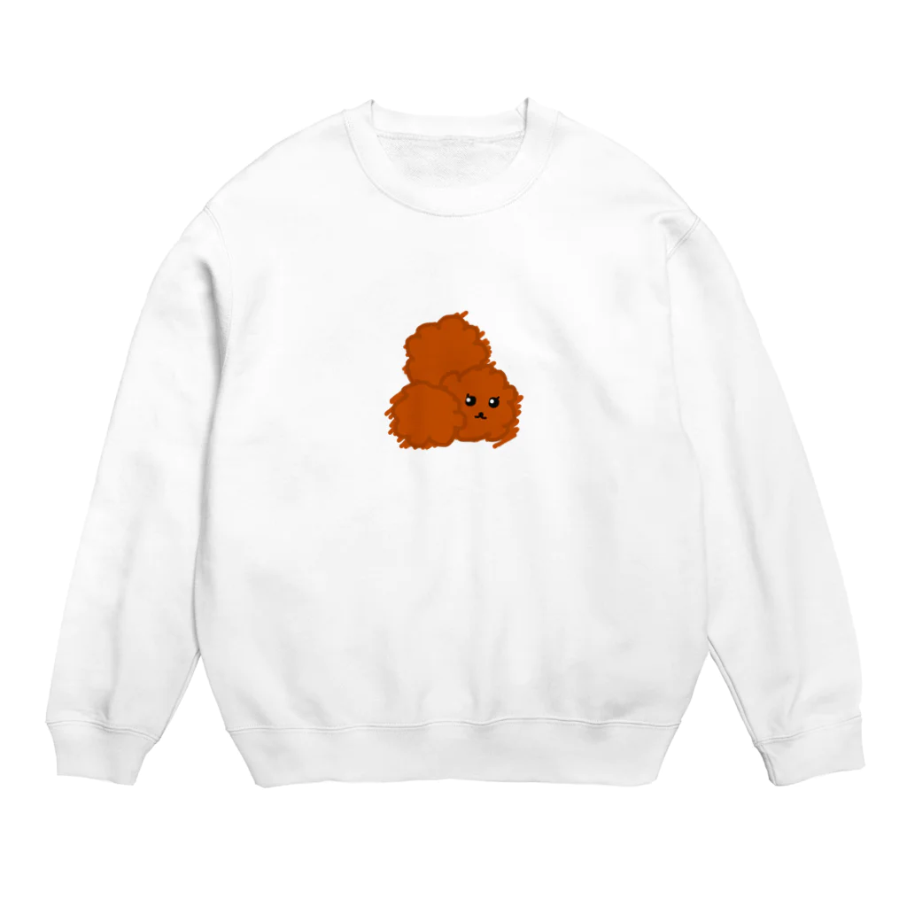 もつれ毛の唐揚げに紛れるトイプー（うんちじゃないよ） Crew Neck Sweatshirt