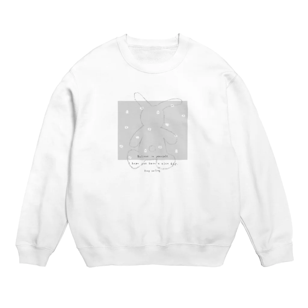 rilybiiのふわふわうさぎとお花畑 Crew Neck Sweatshirt