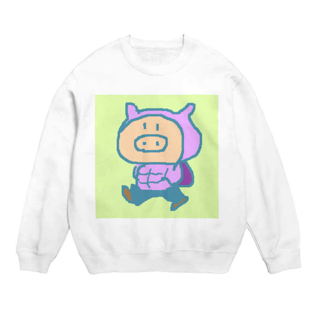 lunar eclipseのぶたやまだくんゲーム買いに Crew Neck Sweatshirt