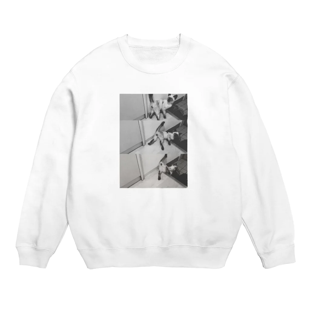 Burnt NEKOCHANの転びゆく猫 Crew Neck Sweatshirt