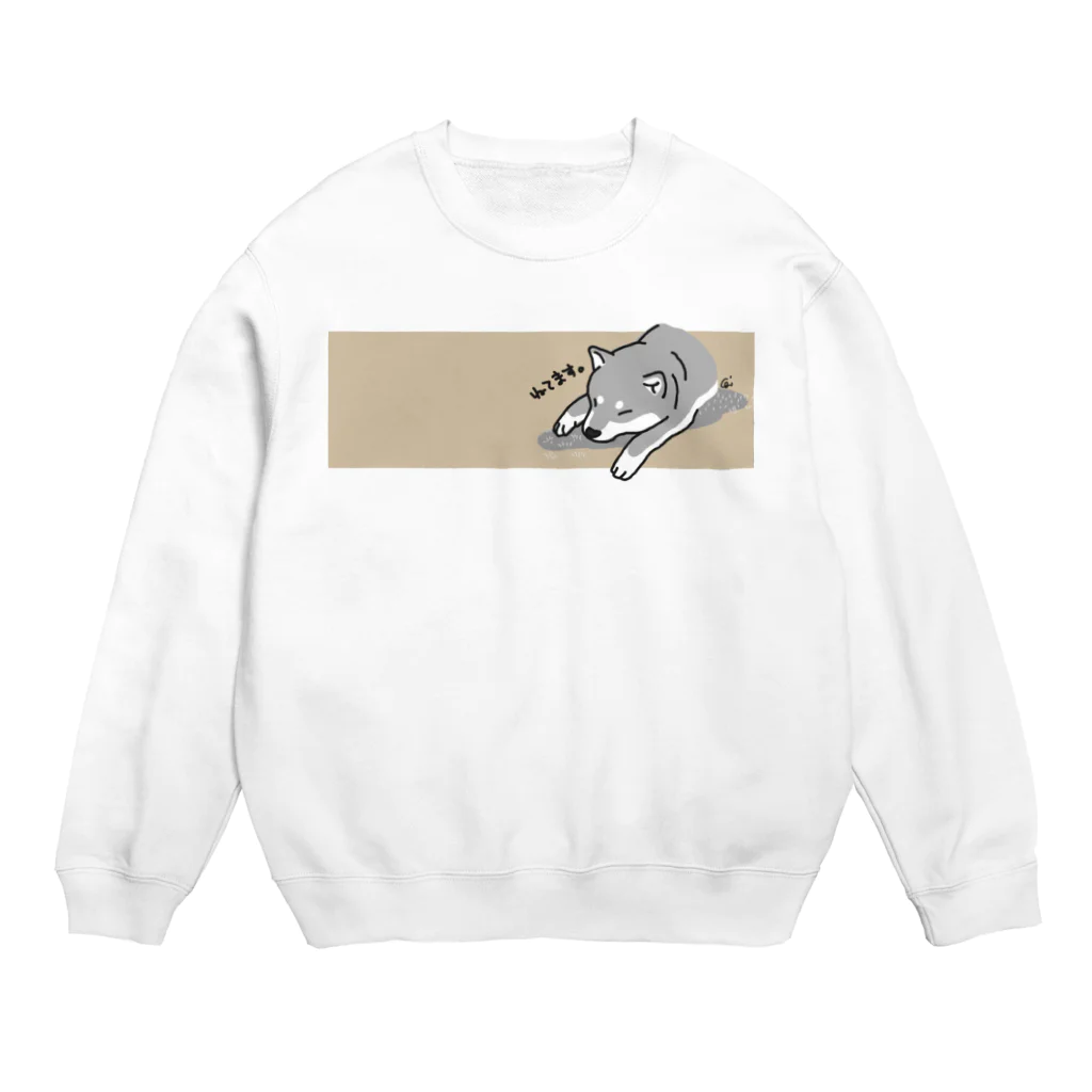 chizuruのねてます。柴犬　モノクロバージョン Crew Neck Sweatshirt