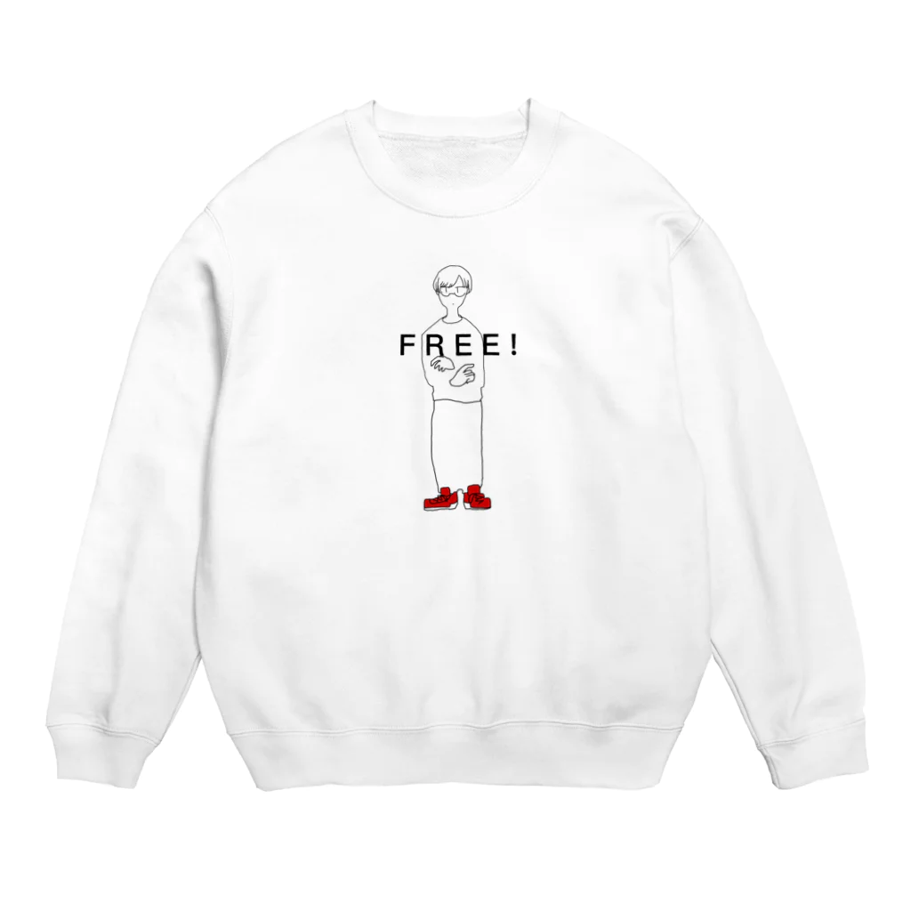 ポポさんのお店の仏頂面フリー Crew Neck Sweatshirt