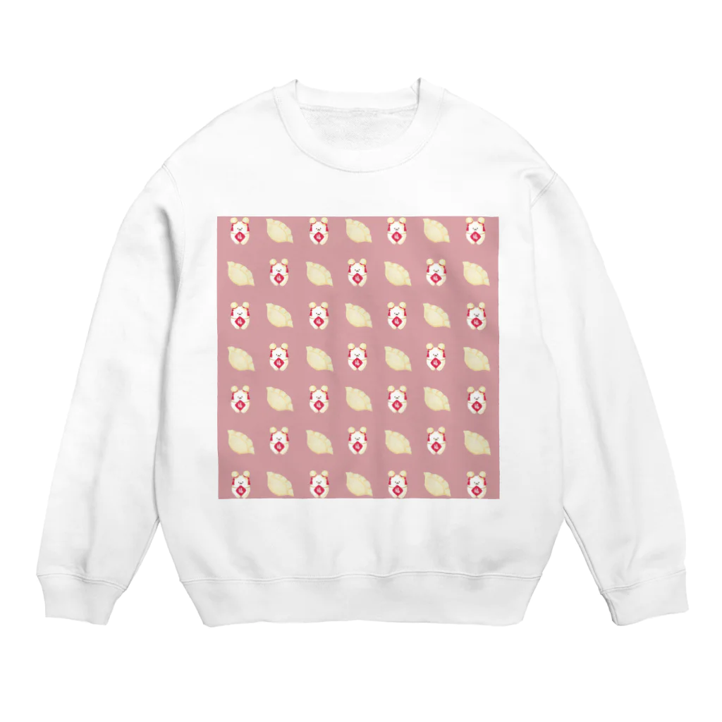 んぱのもりの餃子ぷに　ピンク Crew Neck Sweatshirt