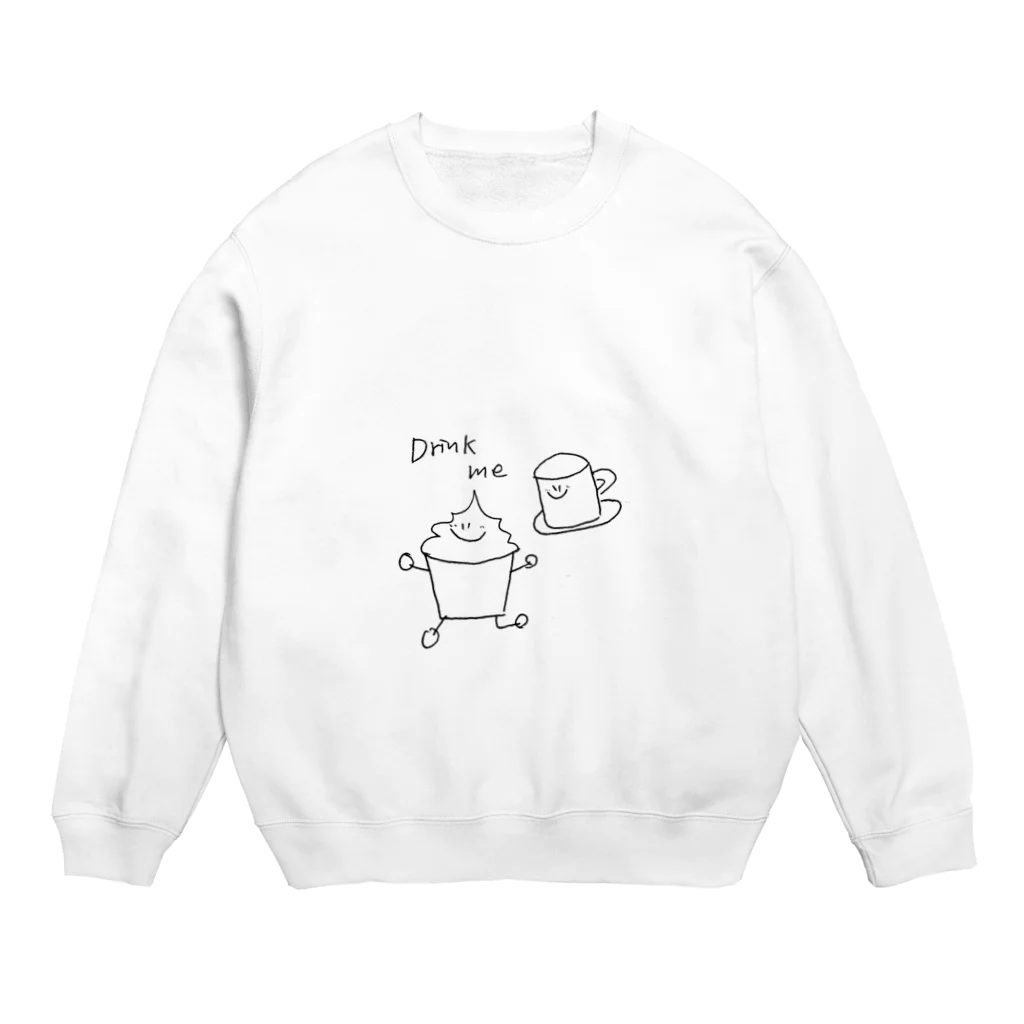 ほんわか家族の1日のDrink me Crew Neck Sweatshirt