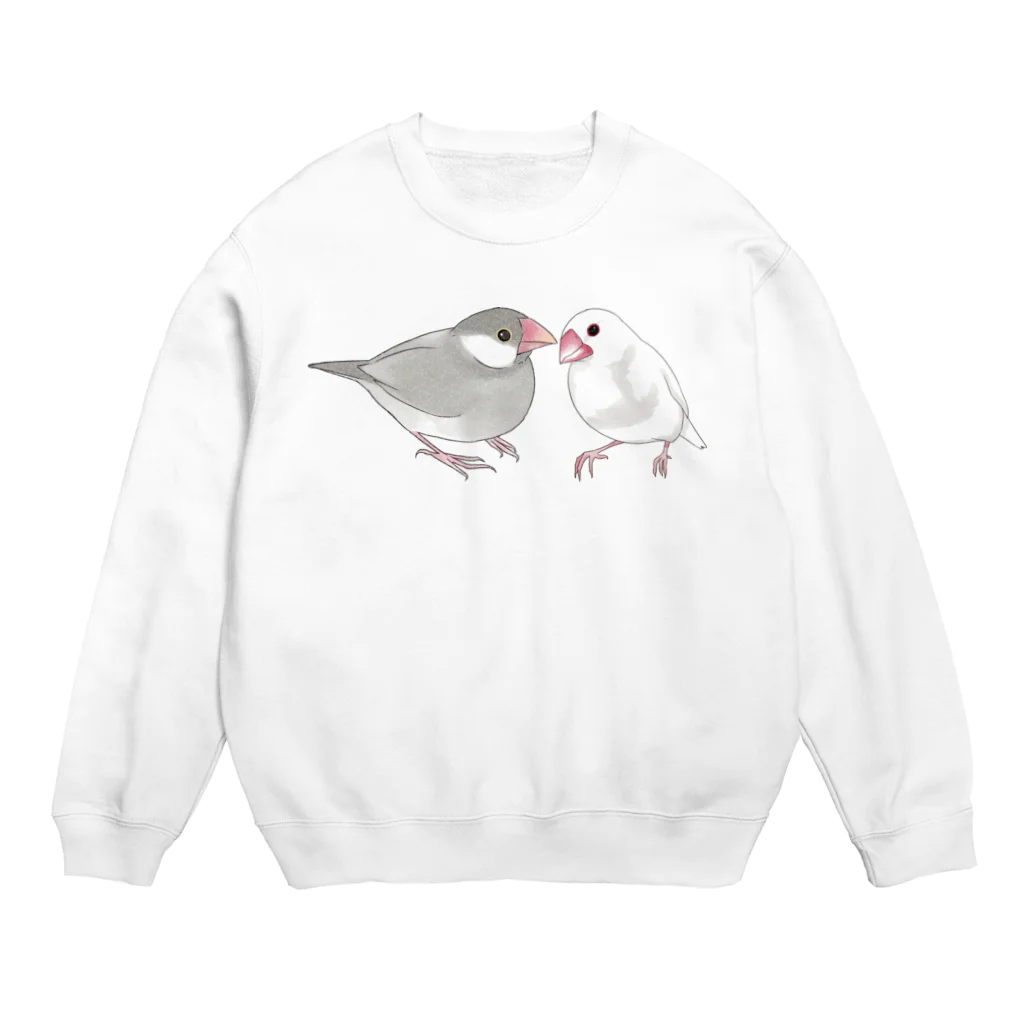 まめるりはことりの幸せ文鳥ちゃん【まめるりはことり】 Crew Neck Sweatshirt