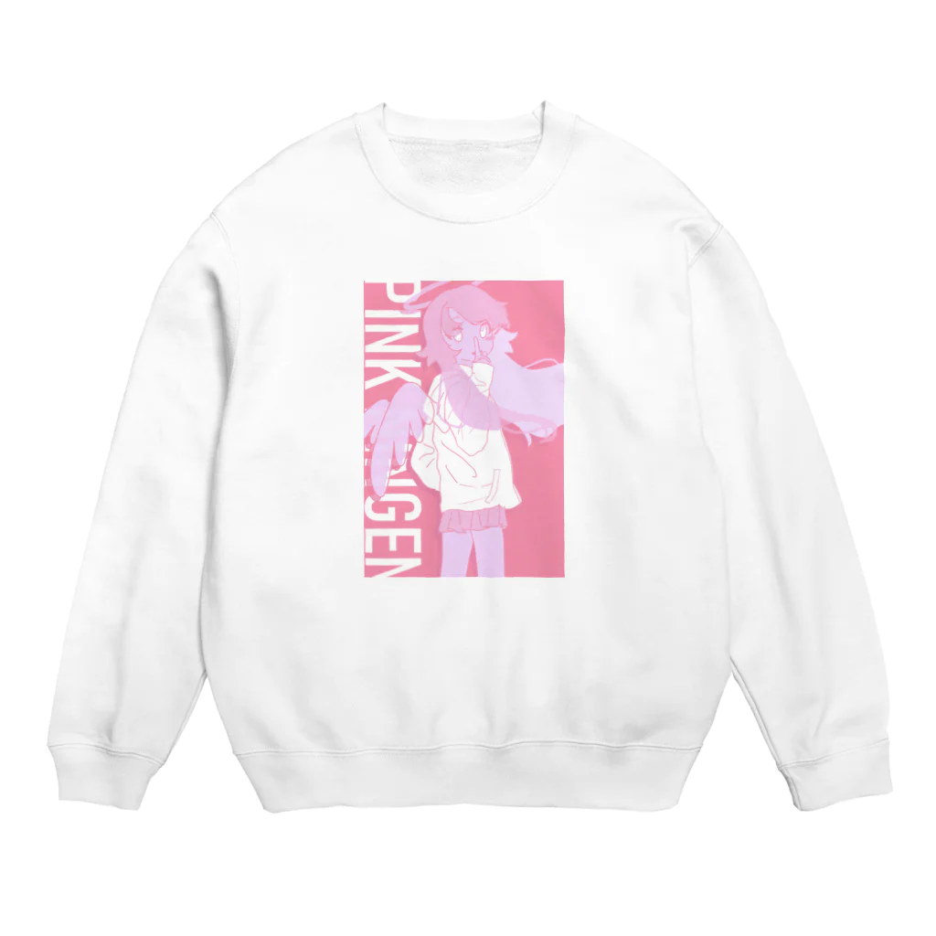 ピンク髪人間、それ以外ものないしょのピンク髪天使 Crew Neck Sweatshirt