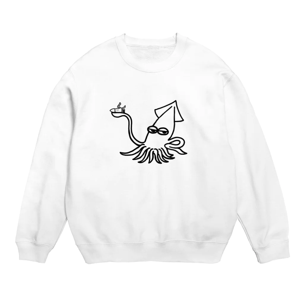 駄洒落展のイカはいかが？ Crew Neck Sweatshirt