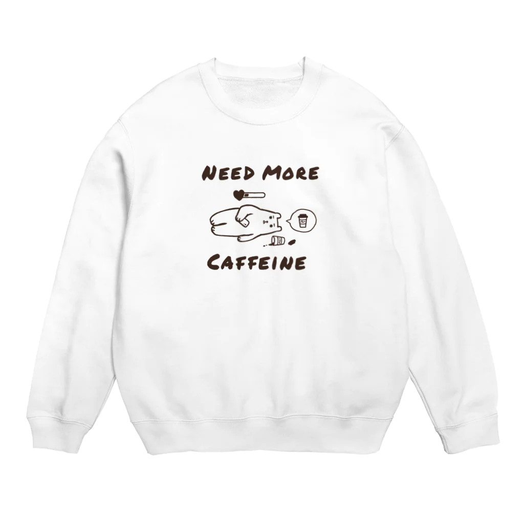 Andiamoのカフェインを下さい Crew Neck Sweatshirt