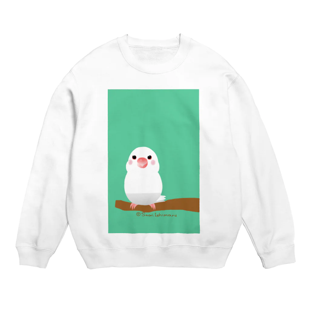 石丸沙織のポチャ白文鳥ちゃん Crew Neck Sweatshirt