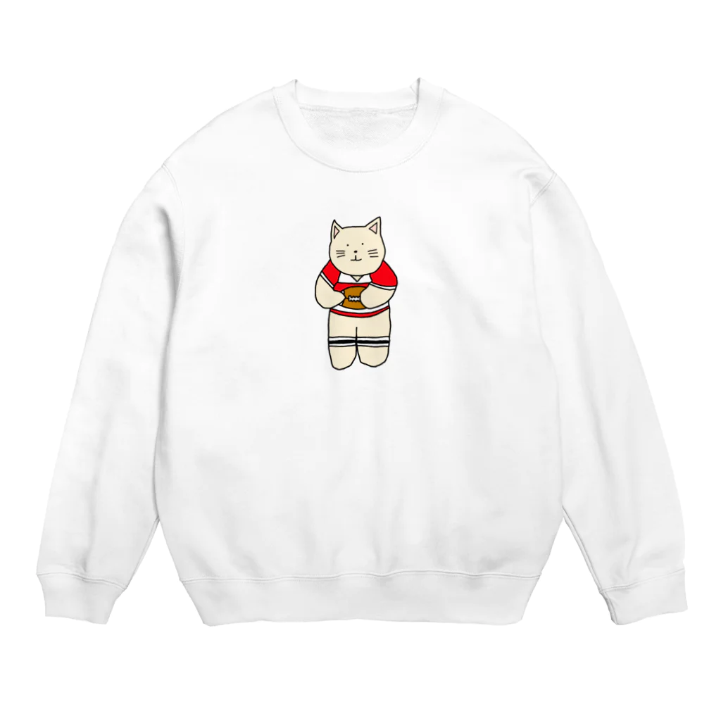 ＋Whimsyのラグビーねこ Crew Neck Sweatshirt