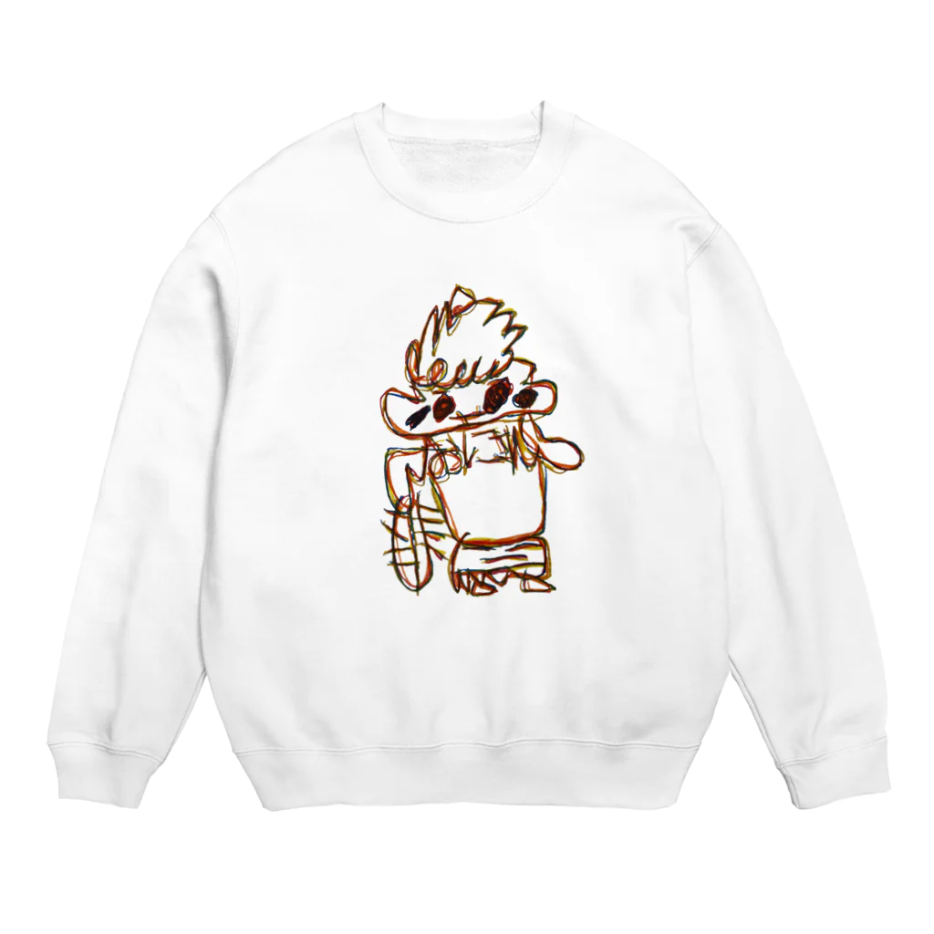 ブルースカイのおにさん Crew Neck Sweatshirt