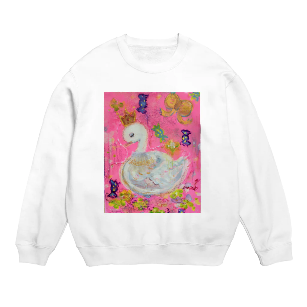 仏壇スイーツまさみのお姫様な白鳥さん Crew Neck Sweatshirt