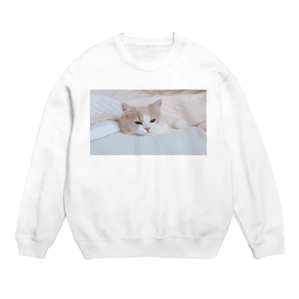 キャラメル色のメルちゃんのお昼寝ネコチャン うとうとバージョン Crew Neck Sweatshirt