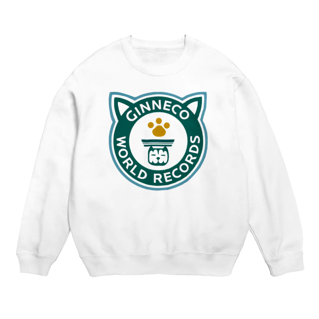 Happy Fun goodsのギンネコワールドレコード Crew Neck Sweatshirt