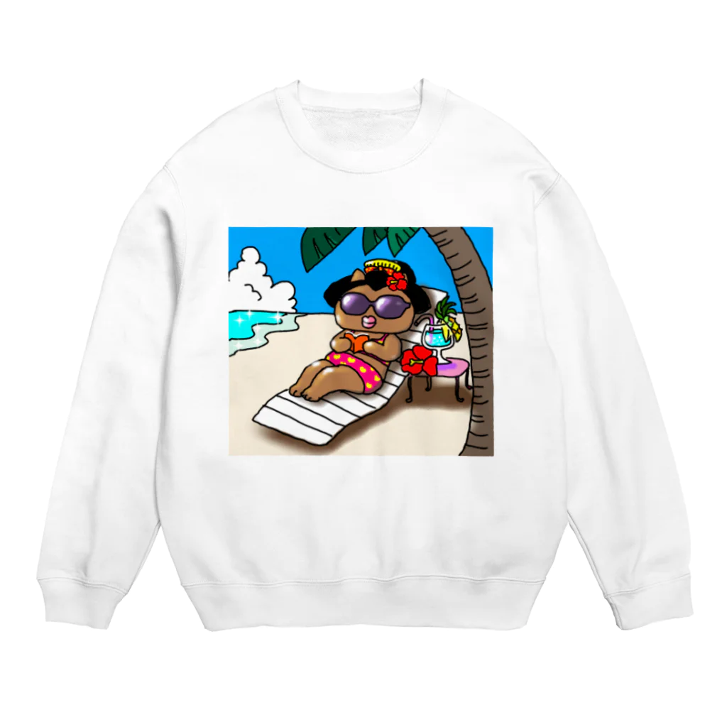 Happy Fun goodsの舞妓ねこバケーション Crew Neck Sweatshirt