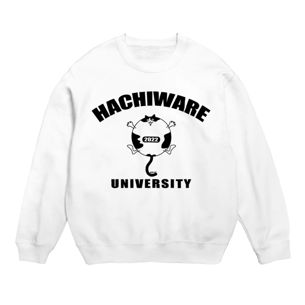 8wariのハチワレカレッジ　黒字ver. Crew Neck Sweatshirt