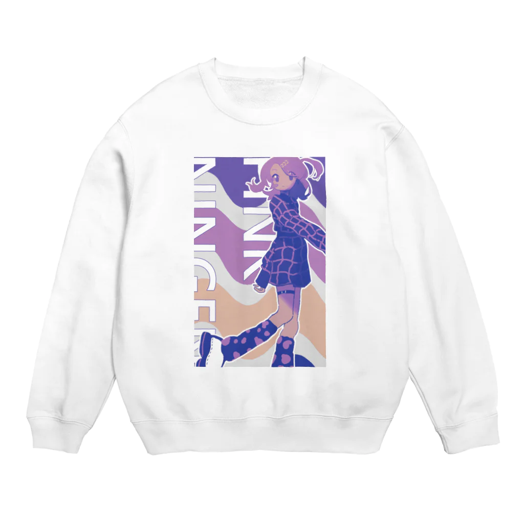 ピンク髪人間、それ以外ものパープルピンク人間 Crew Neck Sweatshirt