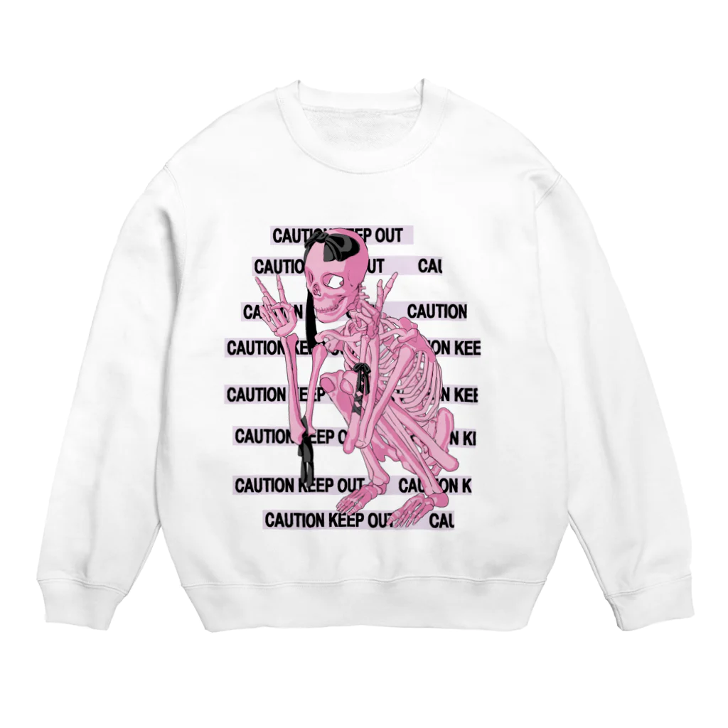 16時がきらいの骸骨とリボン Crew Neck Sweatshirt