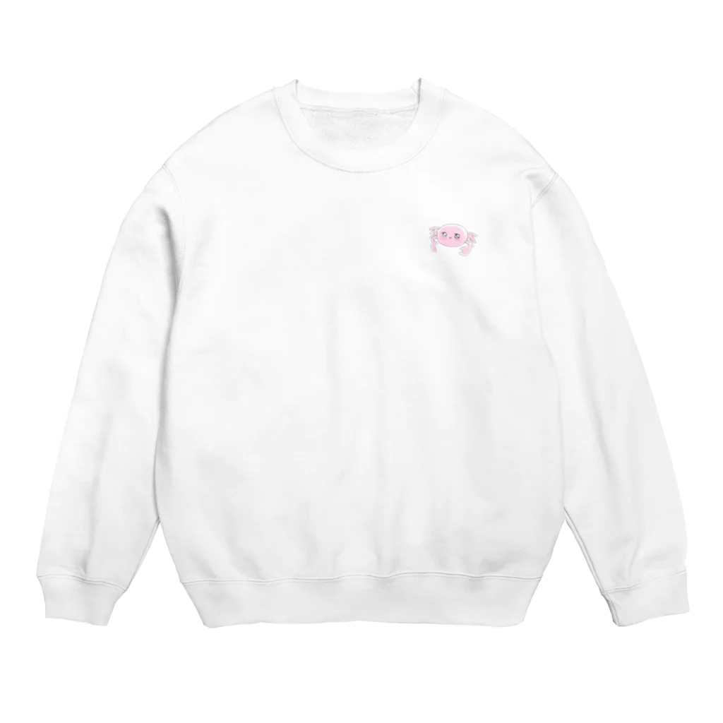 やさしいせかいやさんのやさしいかにさん Crew Neck Sweatshirt