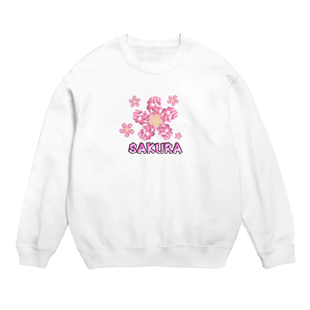 maccha47のこんなカンジ？（漢字）　桜バージョン Crew Neck Sweatshirt