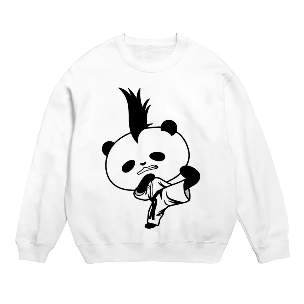 NAGOMI-Creationの【かっこいいのに可愛いパンダ】モヒカンパンダの空手上段蹴り Crew Neck Sweatshirt