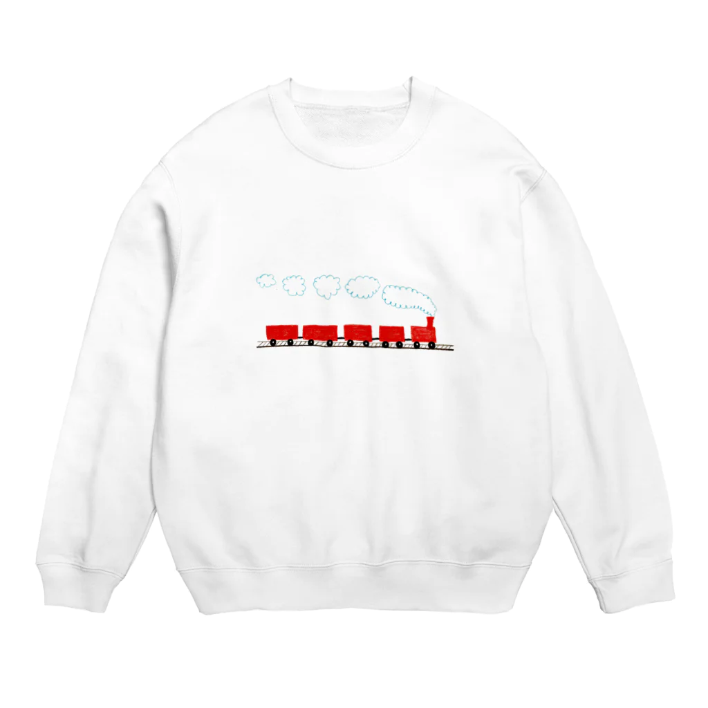 Picturebooks.yのChoo-choo-train red Crew Neck Sweatshirt