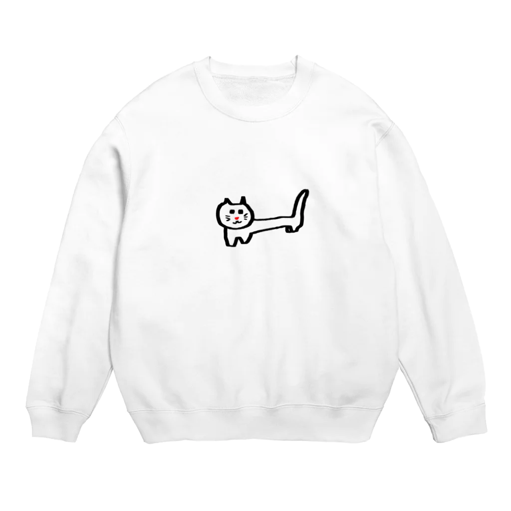 little artists from Lombokのプーちゃんの手描きネコ Crew Neck Sweatshirt