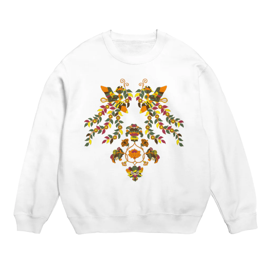 麻の【正倉院】花喰鳥文様 Crew Neck Sweatshirt