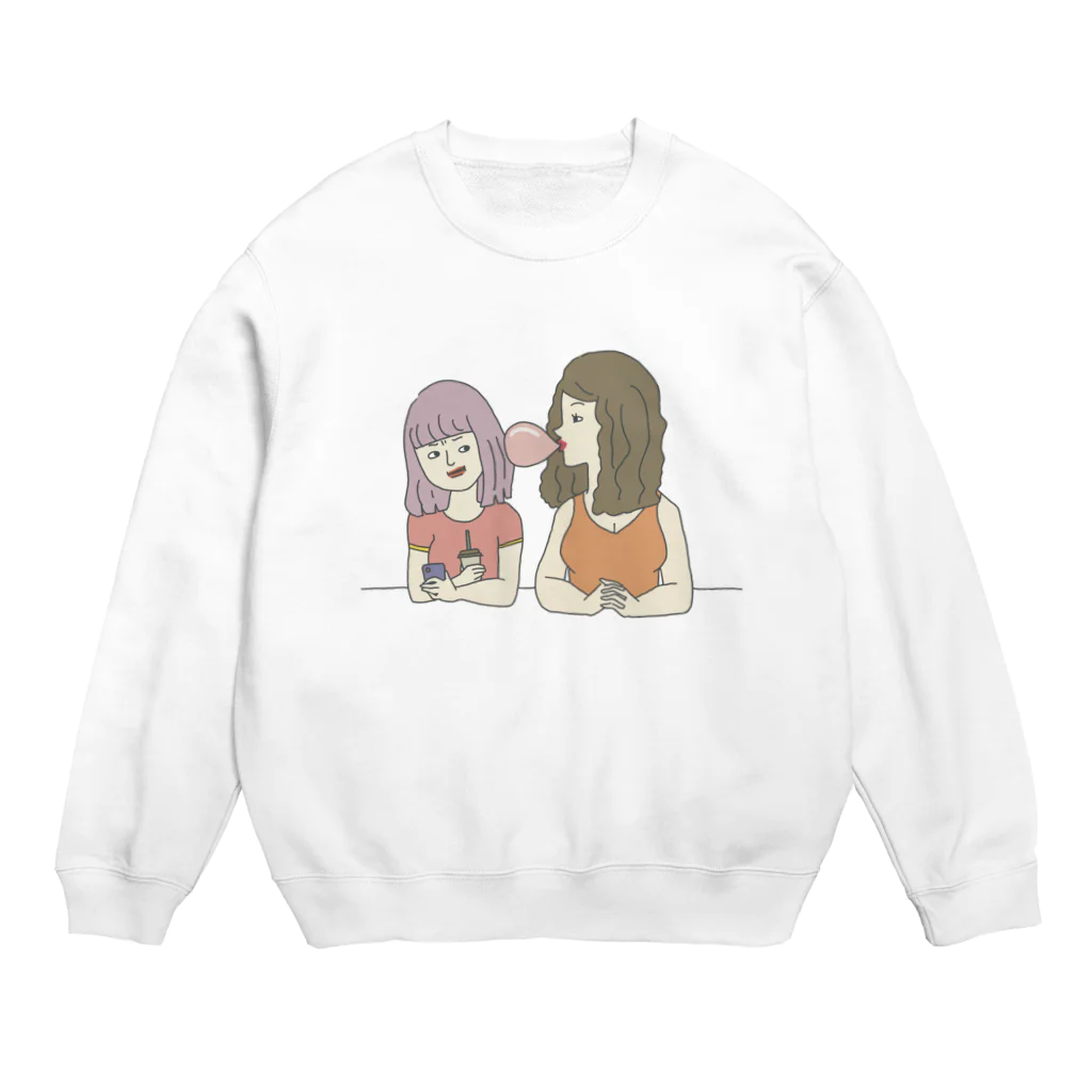 おちえるーむのチョベリバがーるず Crew Neck Sweatshirt