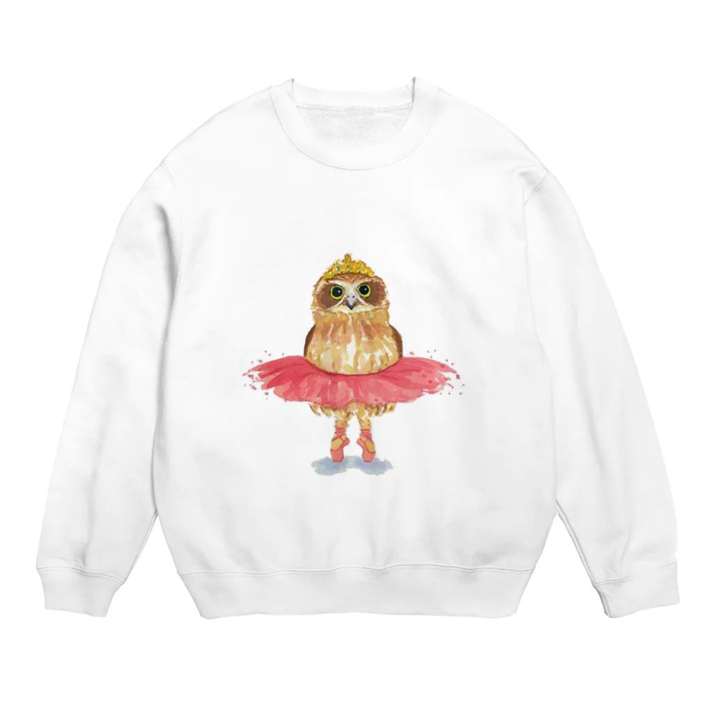 °+nono+°のミミズクのバレリーナグッズ Crew Neck Sweatshirt