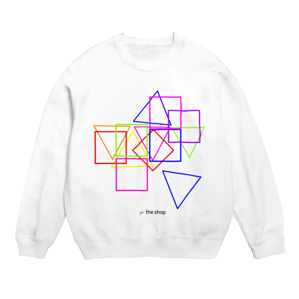 qi the shopのgeometry line 2 color logo Crew Neck Sweatshirt