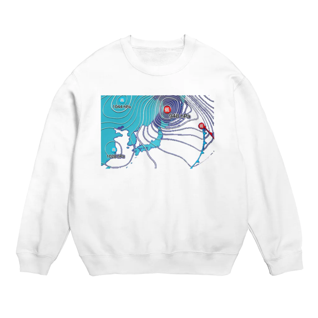 Teatime ティータイムの爆弾低気圧 Crew Neck Sweatshirt